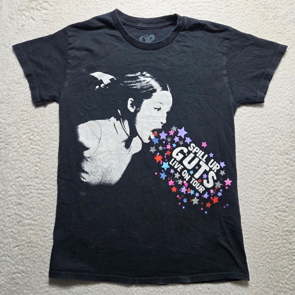 Olivia Rodrigo T-Shirt Womens Small Black Spill Ur Guts Tour Graphic Pop Rock